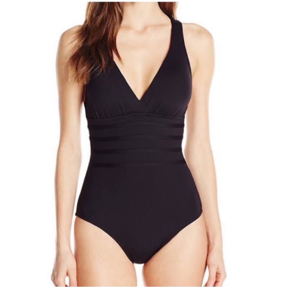 La Blanca Black Tummy Control Swimsuit NWT 8 22W